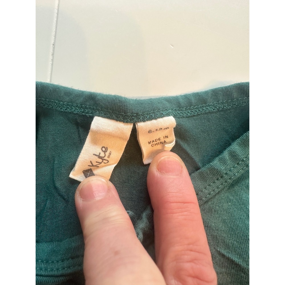 Kyte Baby Sleeveless Romper Kids 6-12M Teal Good Bamboo Snap Front Pocket - Picture 2 of 3